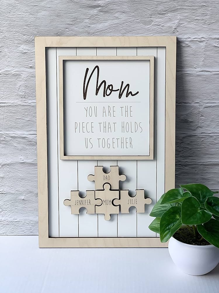 Mother’s Day Puzzle Sign, Personalized Mom Sign Review