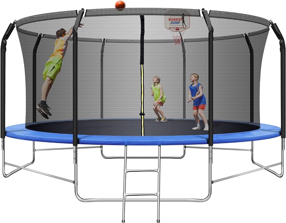 14FT Trampoline with Balance Bar & Basketball Hoop Review