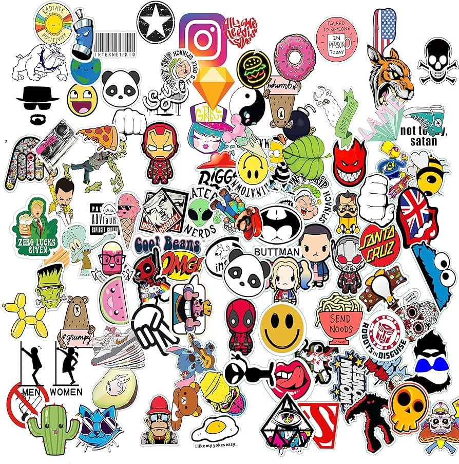 (200 Pack) 100 x2 Unique Sticker Bomb Pack Variety Vinyl Car Sticker Motorcycle Bicycle Luggage Decal Graffiti Patches Skateboard Stickers Review