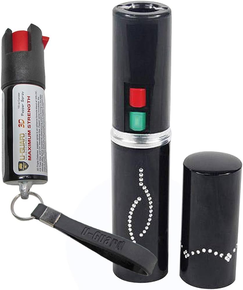 Lipstick Stun Gun Pepper Spray Keychain Self Defense Kit Review