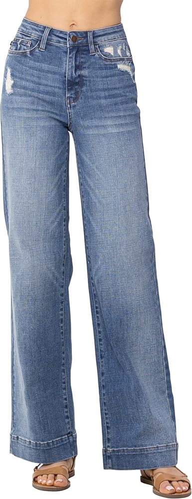 Judy Blue Women’s High-Rise Destroyed Wide Leg Trouser Jeans 88597 Review