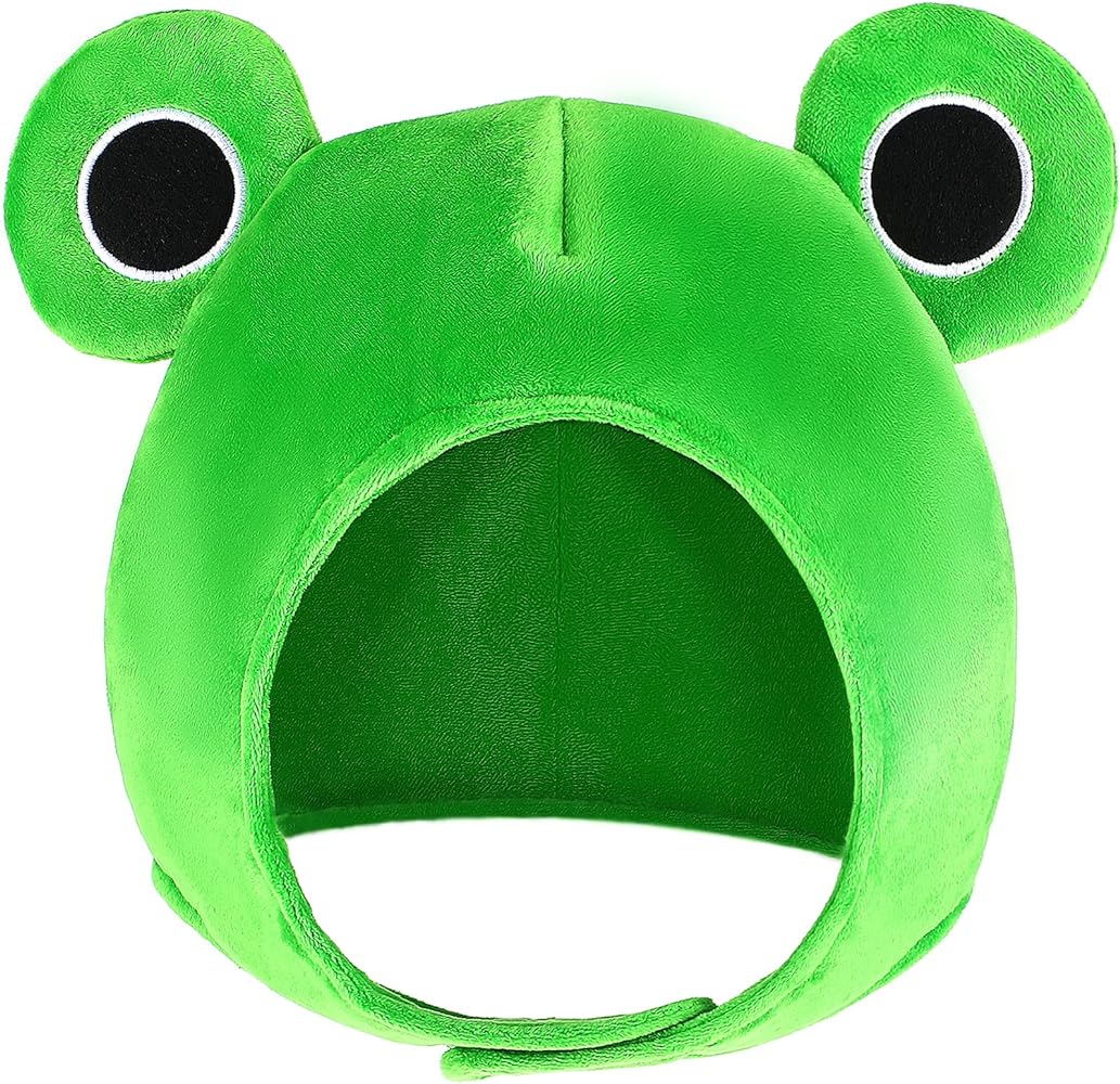 Cute Plush Frog hat Scarf Cap Ears Winter ski hat Full Headgear Novelty Party Dress up Cosplay Costume Green review