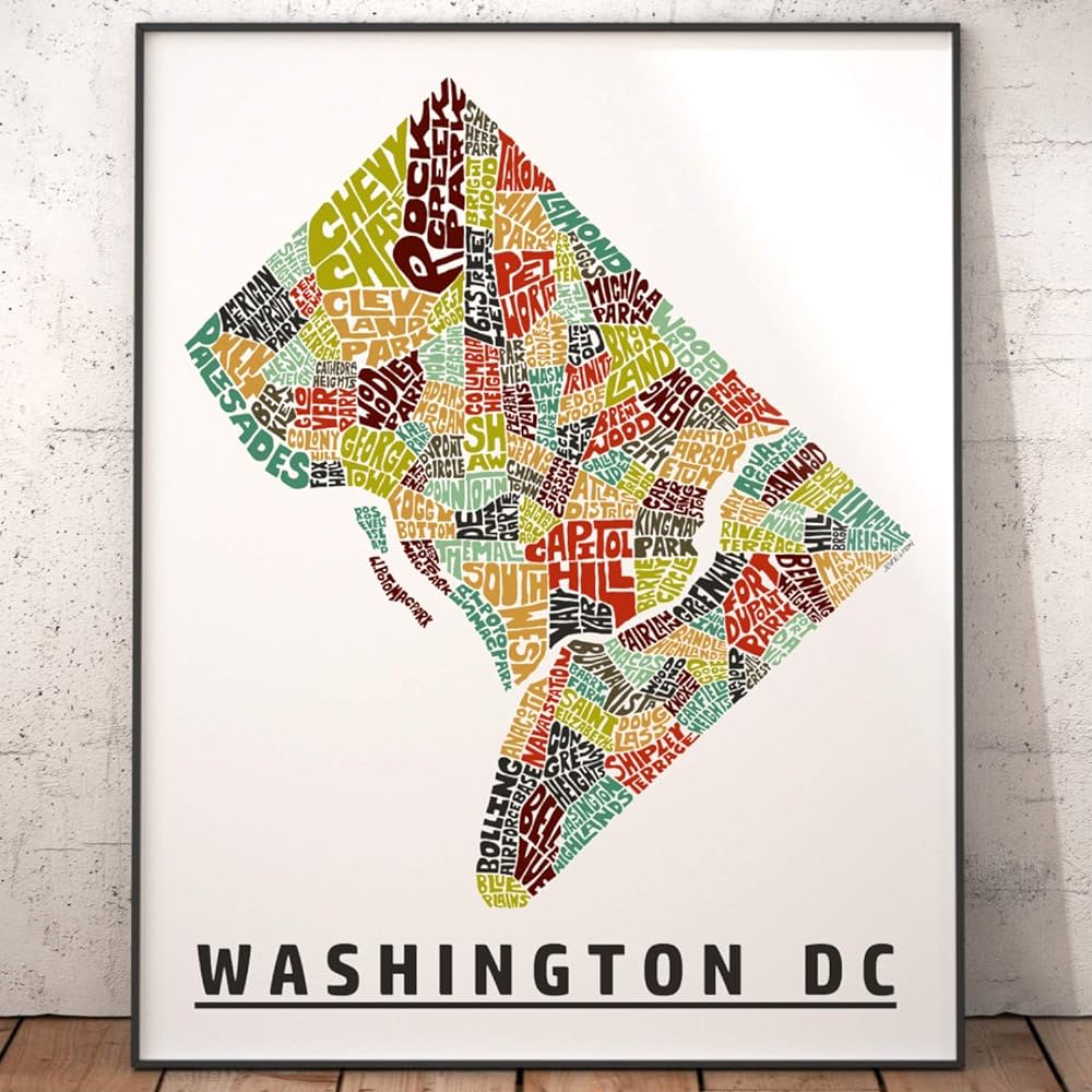 Washington DC Neighborhood Map Print Review