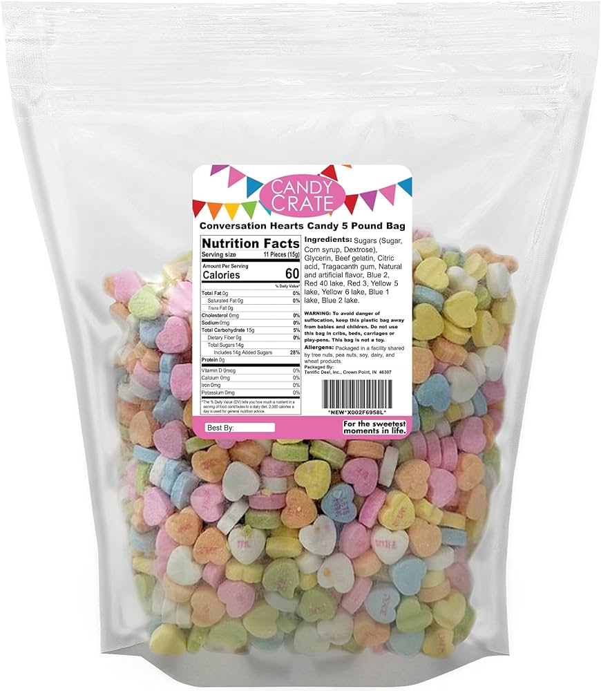 Candy Crate Conversation Hearts Candy 5 Pound Bag Review