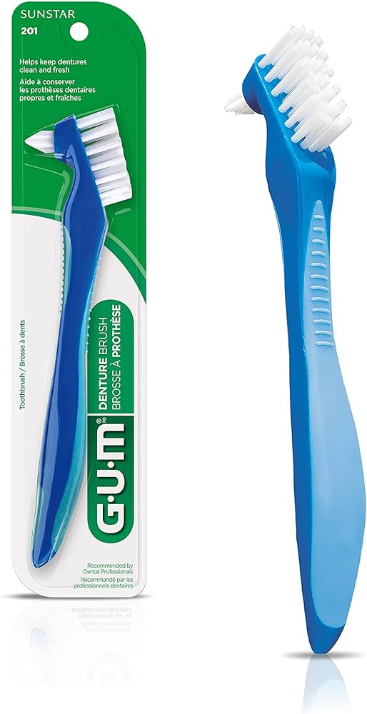 GUM Denture Brush – Dual Headed Hard Bristle Toothbrush for Dentures & Acrylic Retainers Review