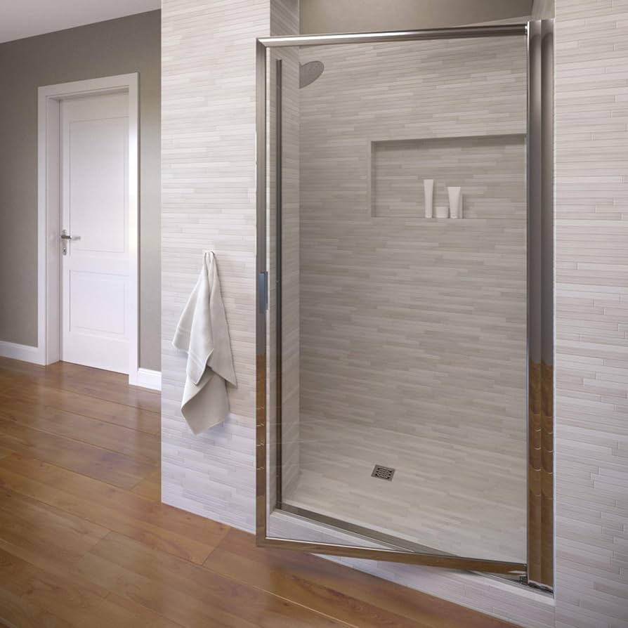 Basco Sopora 31.125- 32.875 in. Width, Pivot Shower Door, Clear Glass, Chrome Finish Review